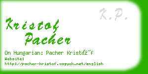 kristof pacher business card